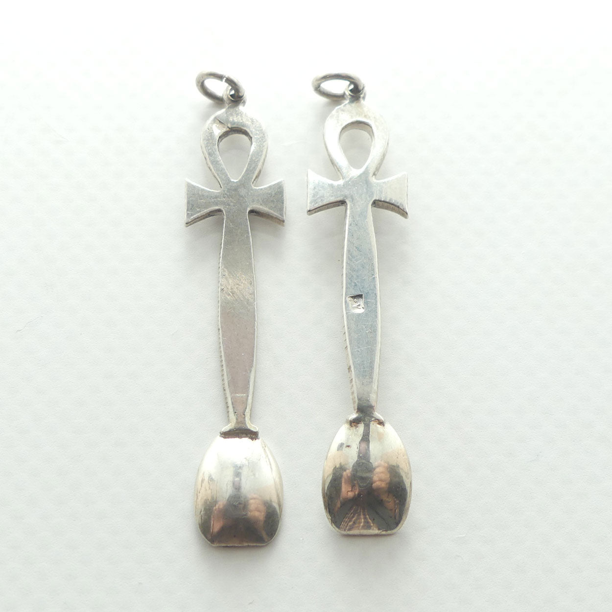 Pair of Egyptian Silver Ankh spoons | perfect as pendants