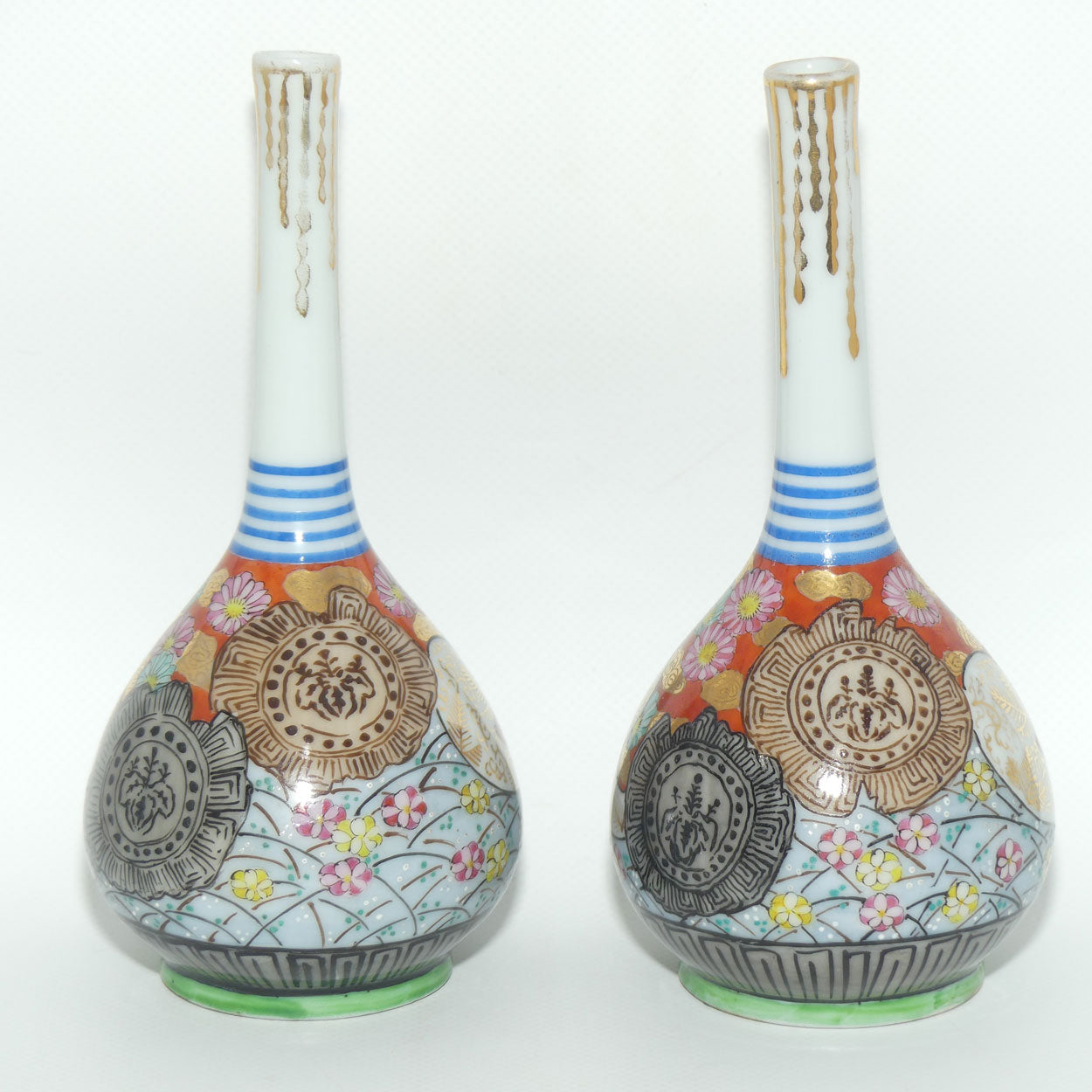Pair of Oriental Bottle specimen vases