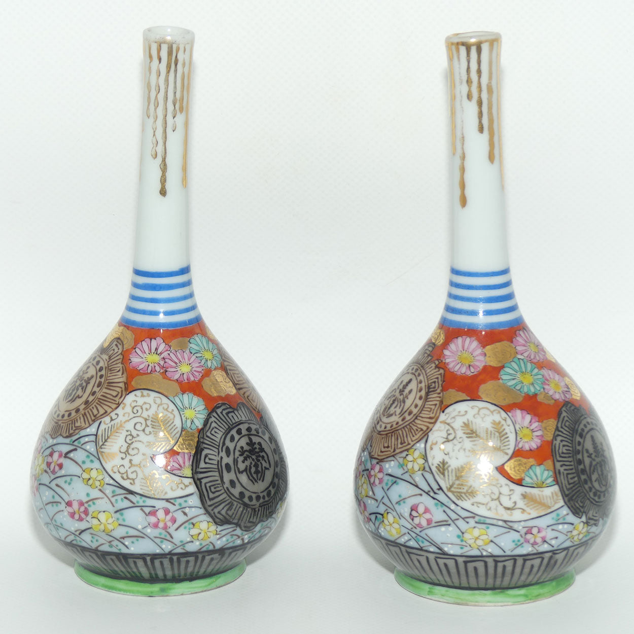 Pair of Oriental Bottle specimen vases