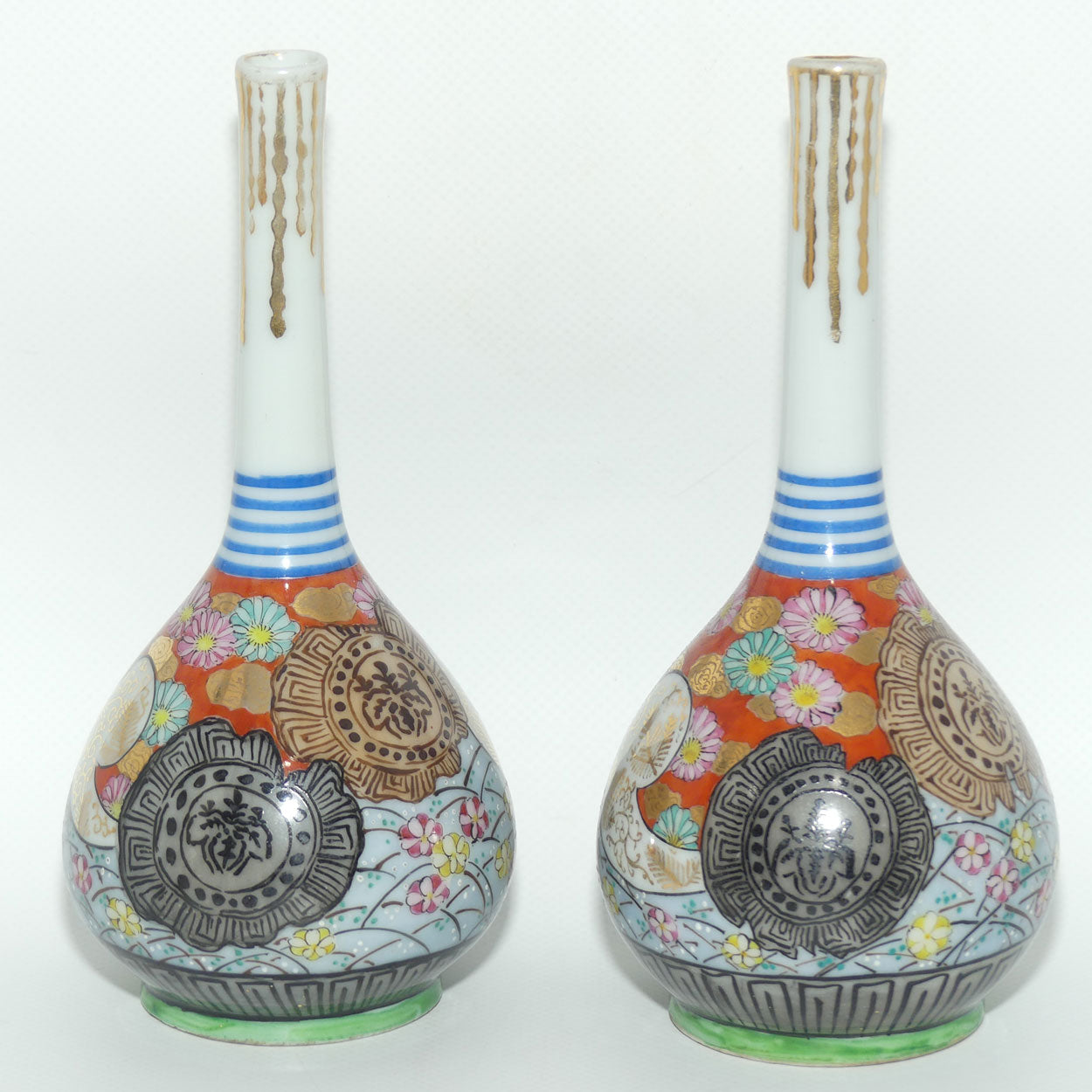 Pair of Oriental Bottle specimen vases