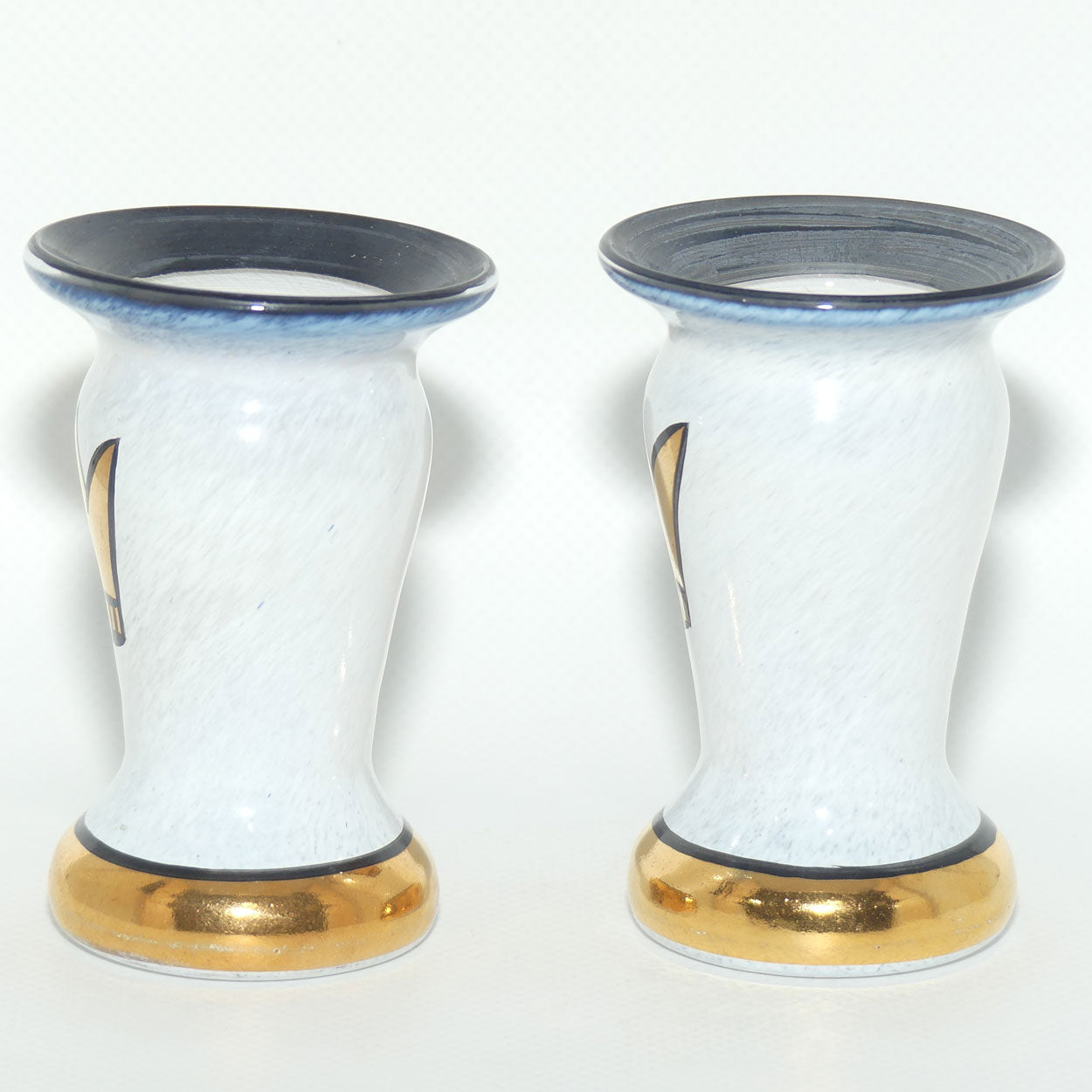 Kosta Boda Sweden Gold Tulip pair of mini vases | signed by Ulrica Hydman-Vallien