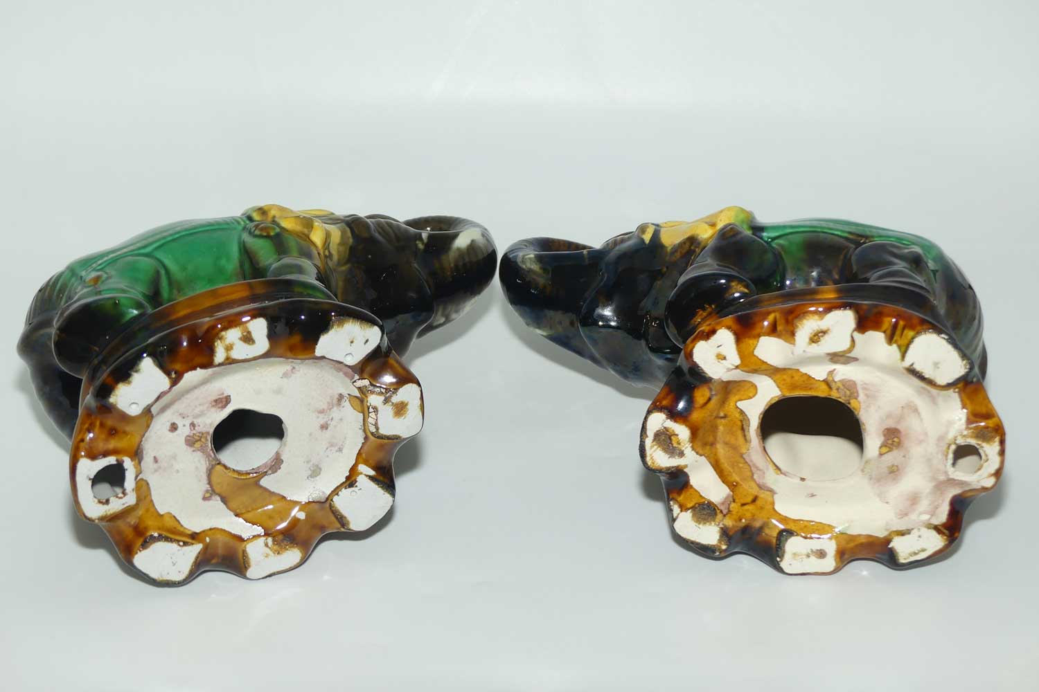 Pair of Decorative Elephant figures | Trunks in Salute