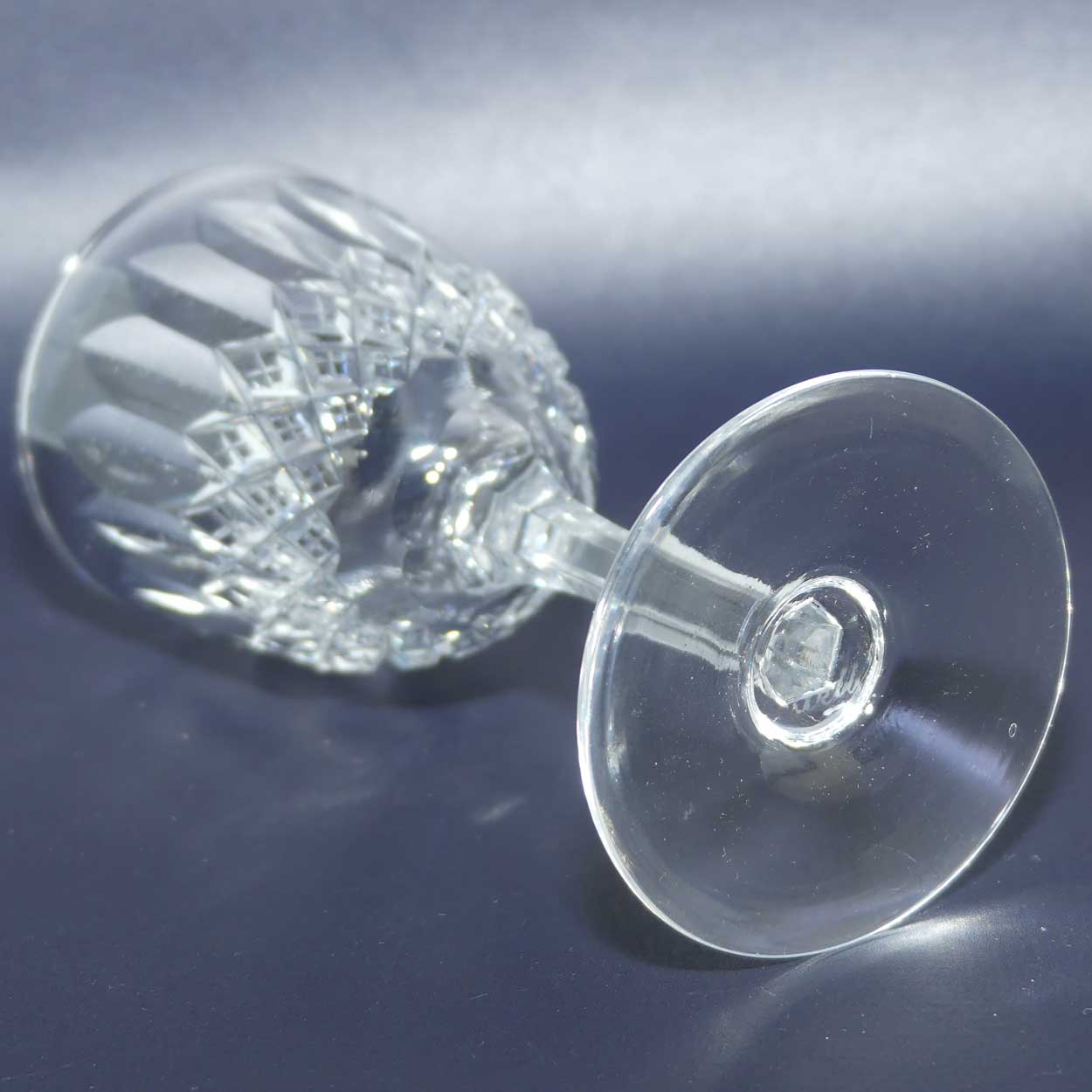 Pair of Webb Crystal fancy facetted liqueur glasses