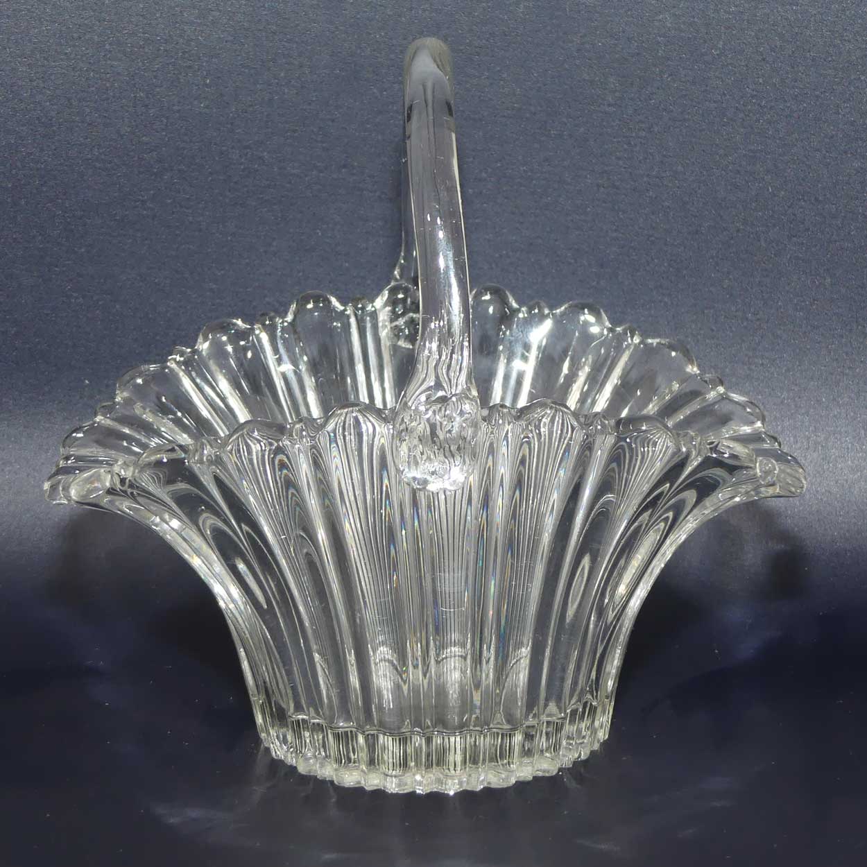 Pair of Clear Glass lolly baskets | Czechoslovakian