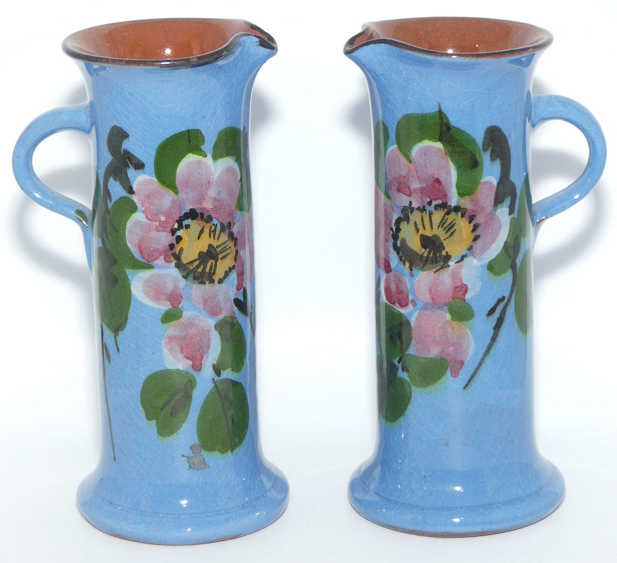 Torquay Ware | Motto Ware | Pair of Blue Floral decorated jugs
