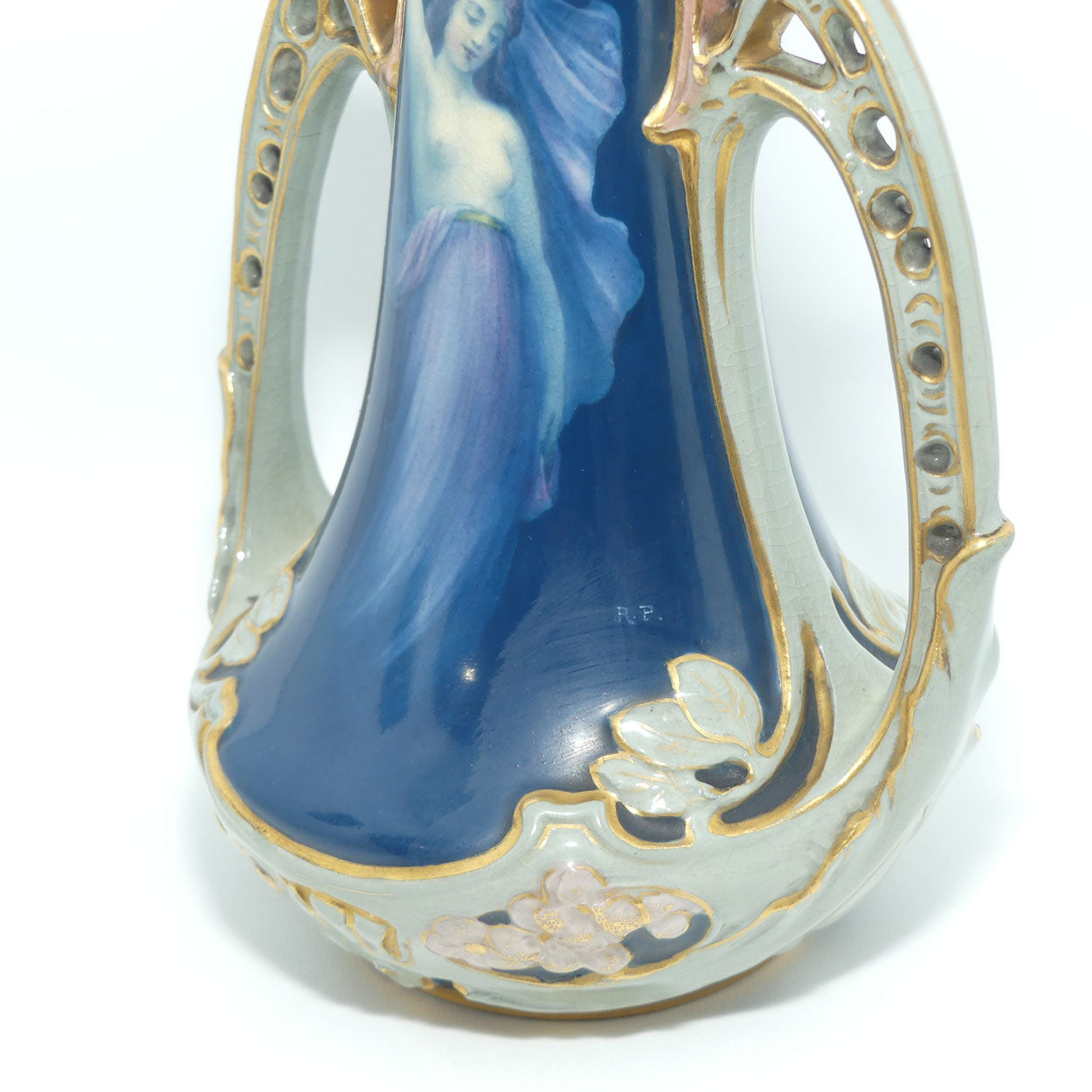 Ernst Wahliss Vienna Australia pair of Art Nouveau vases with Maidens | signed RP