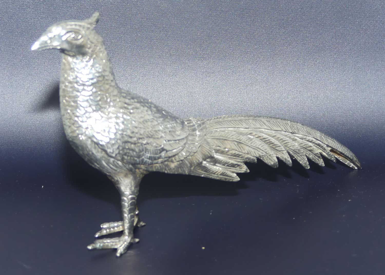 Pair of Silver Plated Pheasant figures