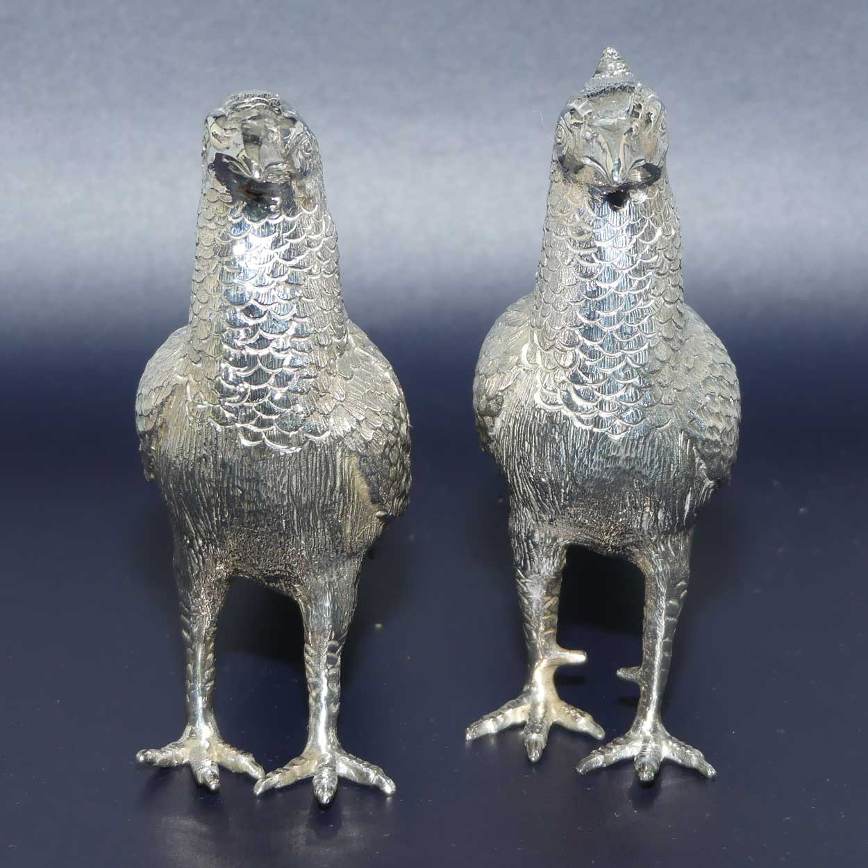 Pair of Silver Plated Pheasant figures