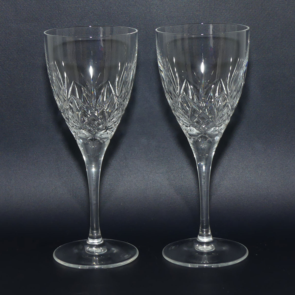 Royal Doulton Crystal Hellene pattern | Pair of Wine Glasses | 125ml | boxed