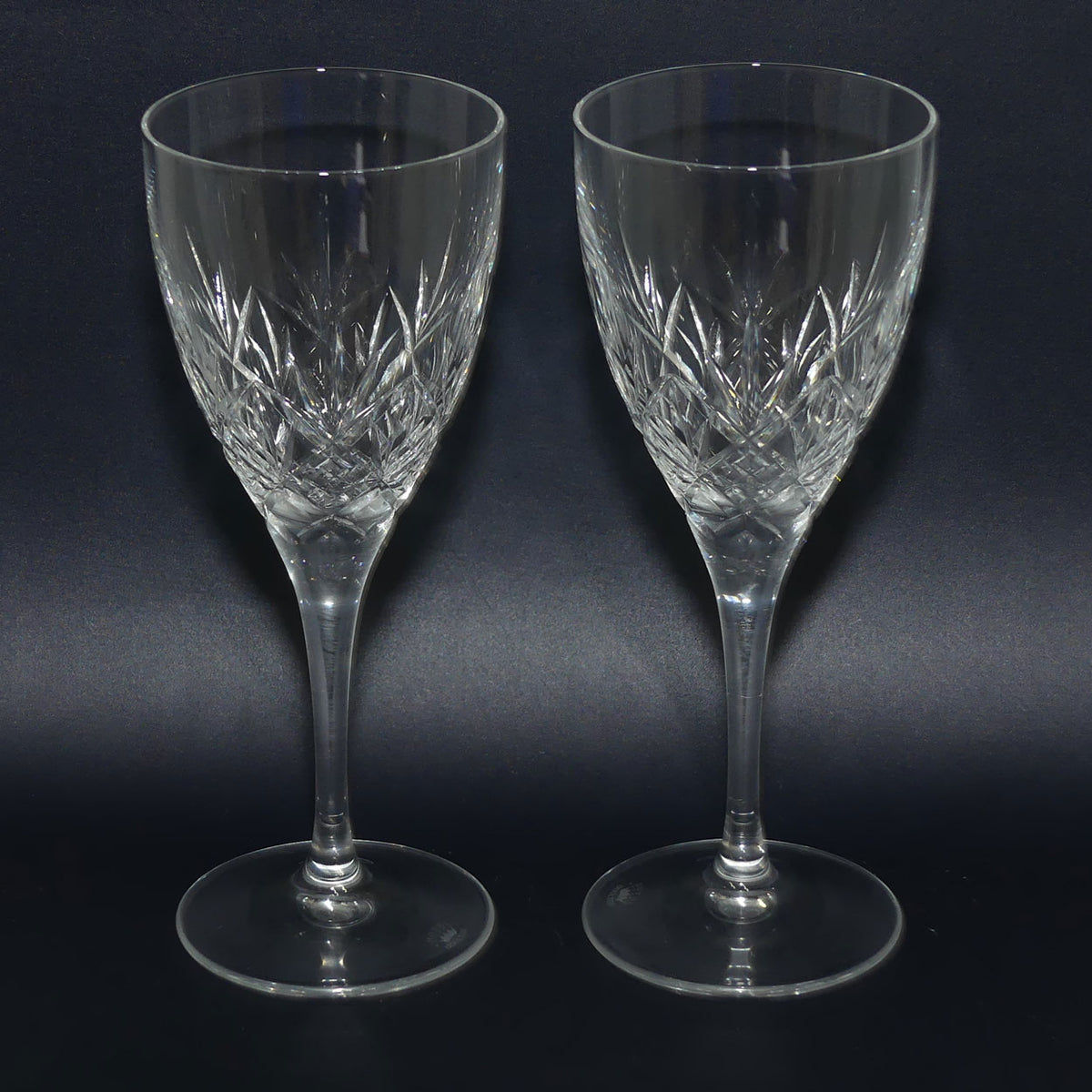 Royal Doulton Crystal Hellene pattern | Pair of Wine Glasses | 125ml | boxed