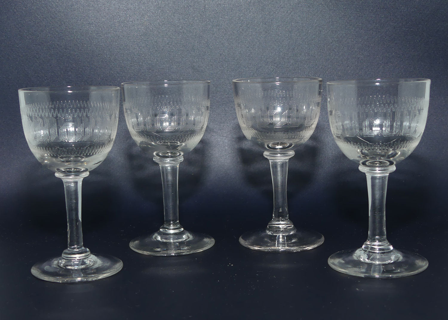 Set of 4 Edwardian Pall Mall Sherry glasses