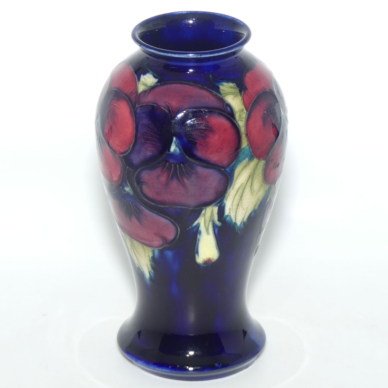 William Moorcroft Pansy 46/5 vase | original paper label intac