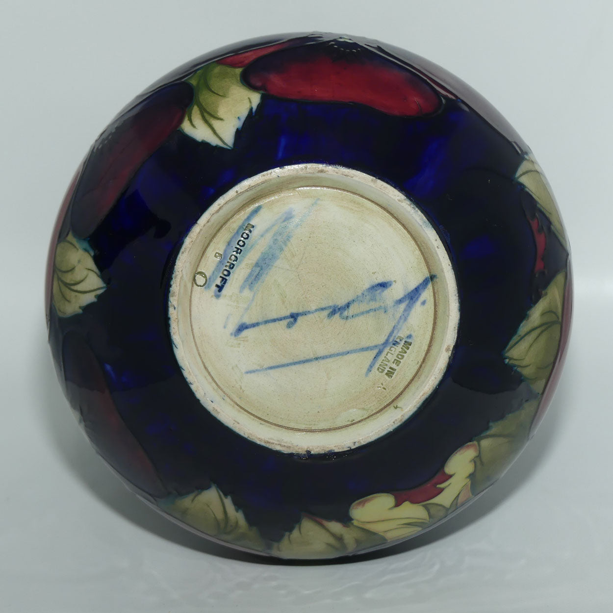 William Moorcroft Pansy 5/8 twin handled vase