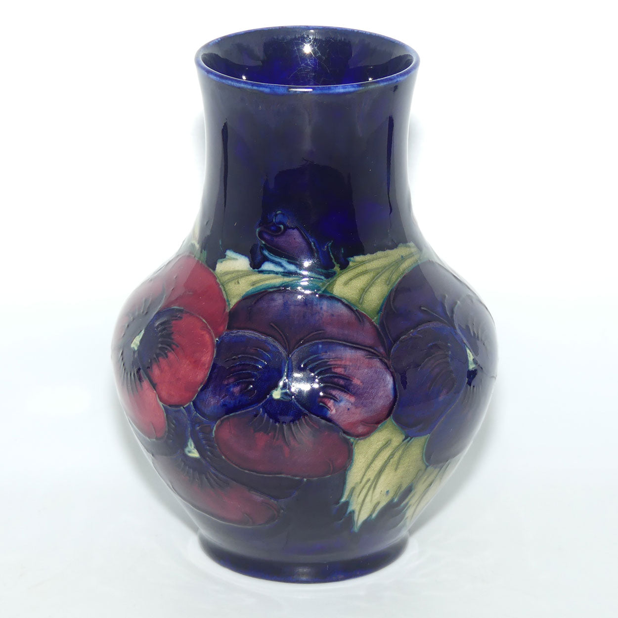 William Moorcroft Pansy 74/7 vase (Darker)