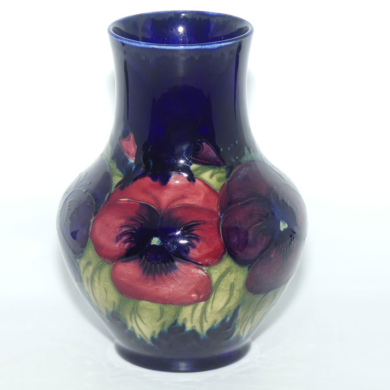 William Moorcroft Pansy 74/7 vase (Darker)
