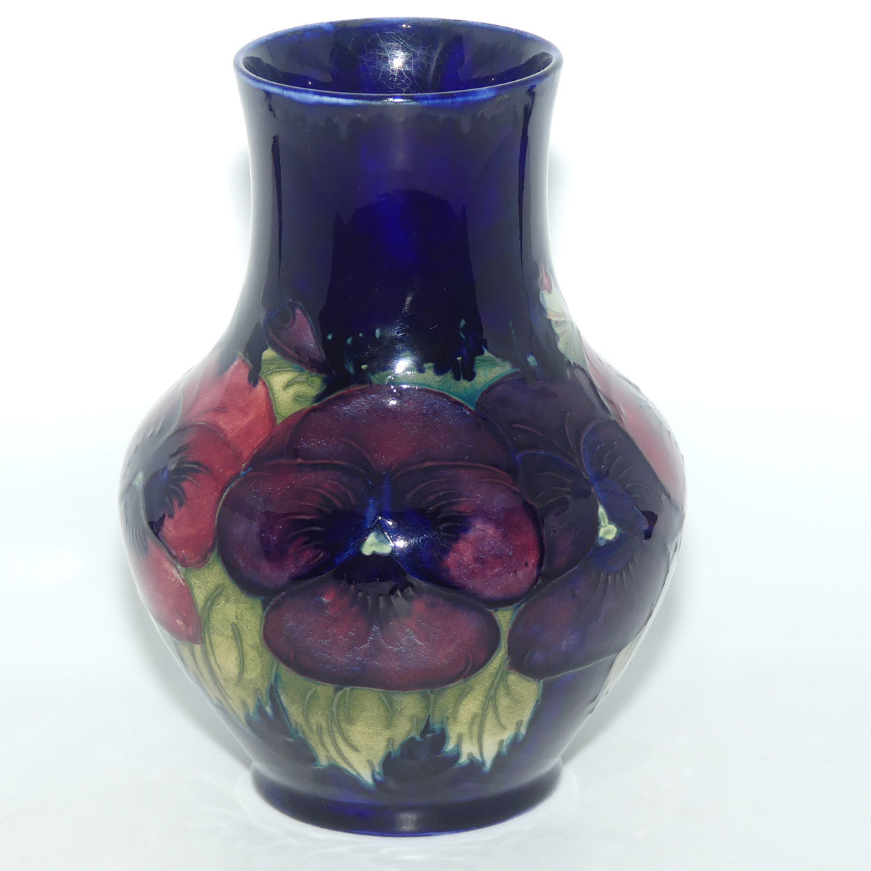 William Moorcroft Pansy 74/7 vase (Darker)