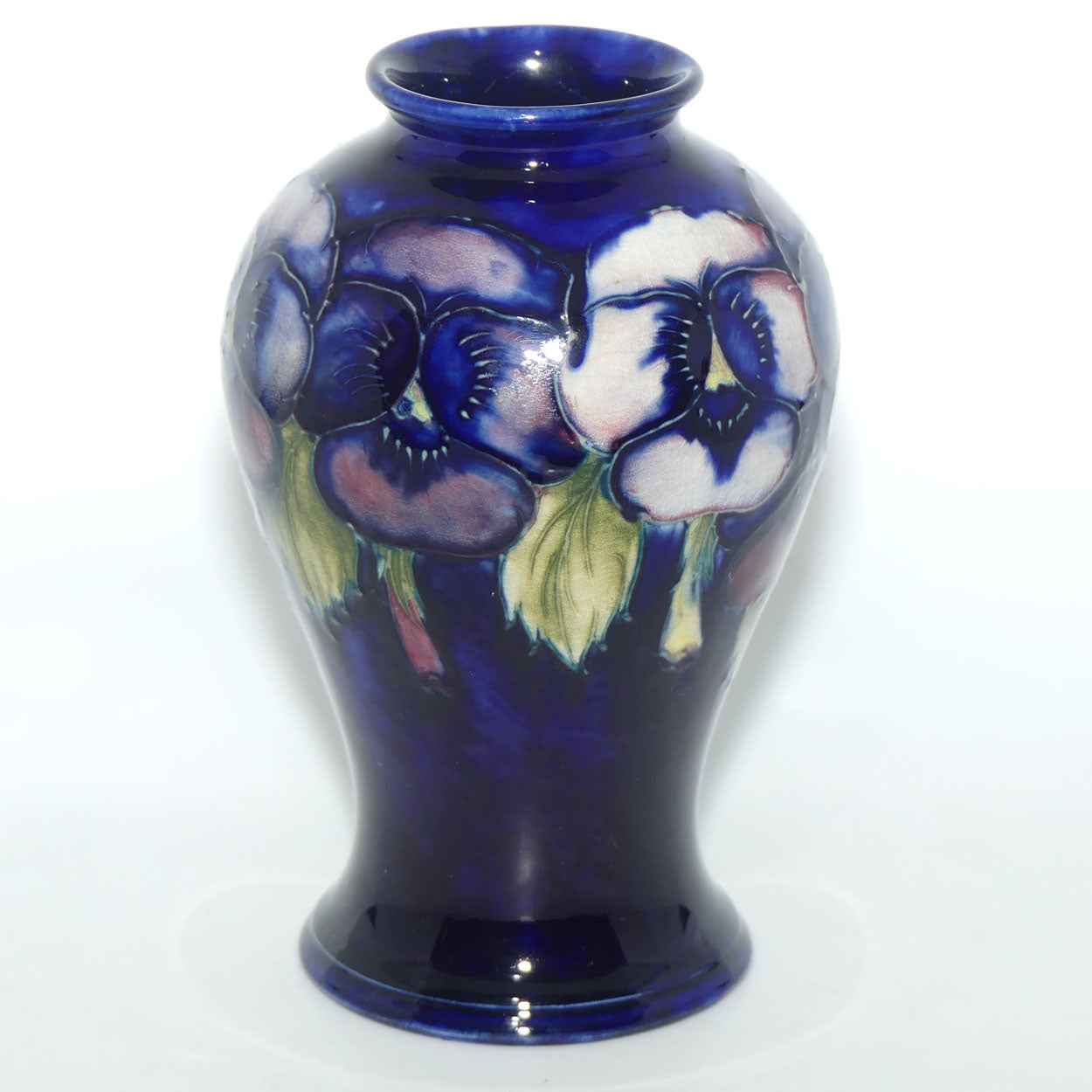 William Moorcroft Pansy bulbous vase