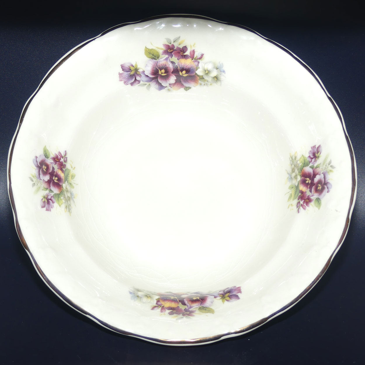 Victoriana Pottery miniature jug and basin set | Pansies motif