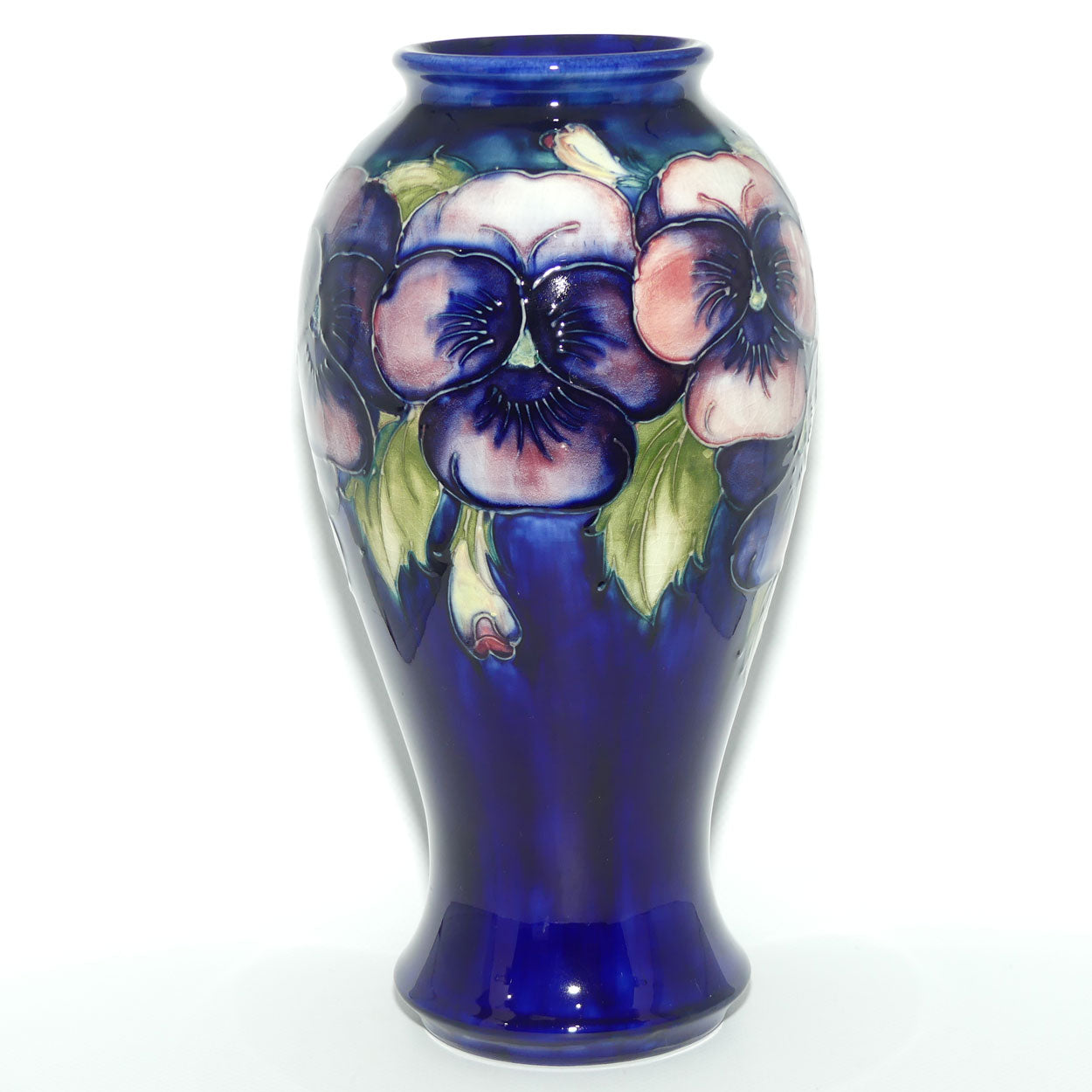William Moorcroft Pansy tall bulbous vase