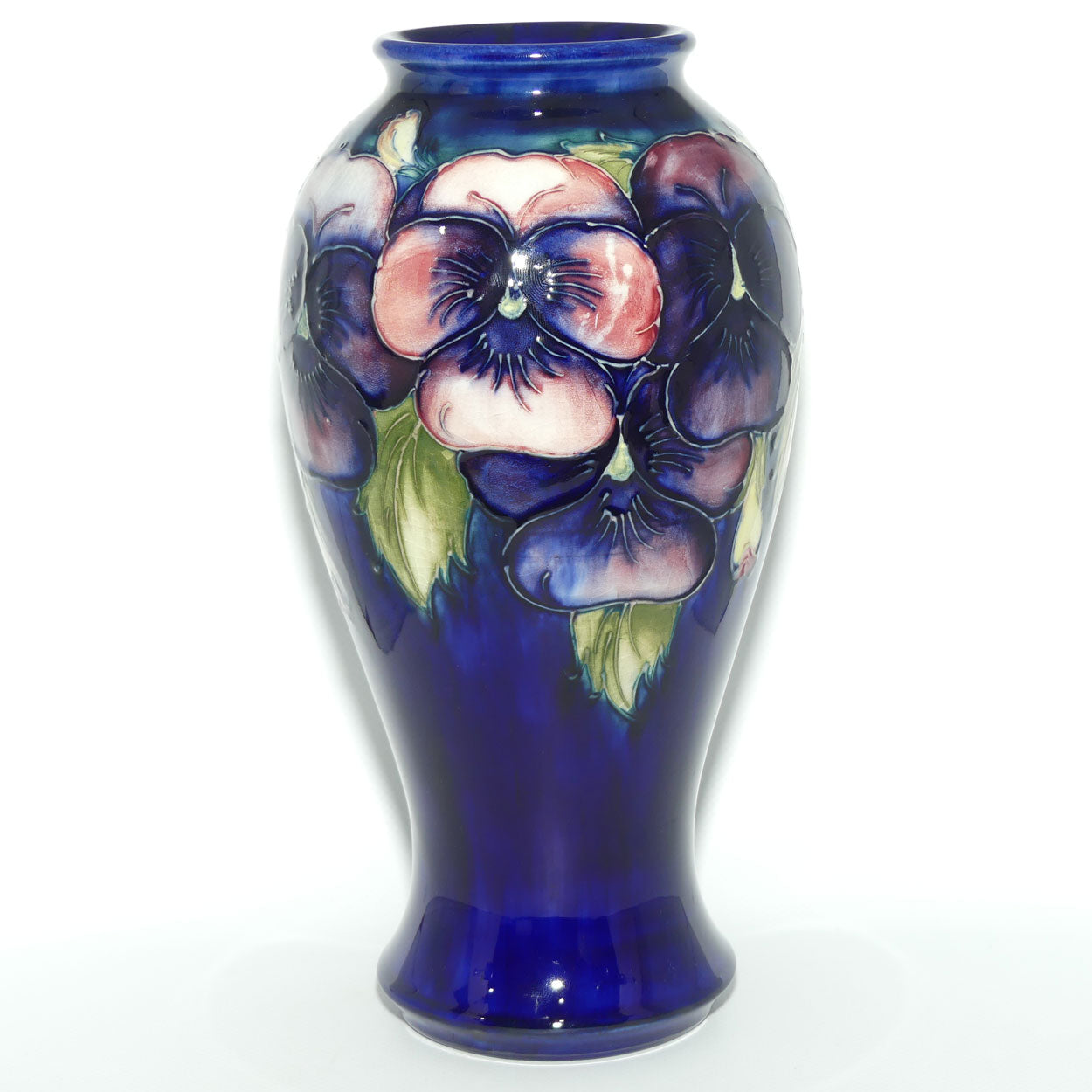 William Moorcroft Pansy tall bulbous vase