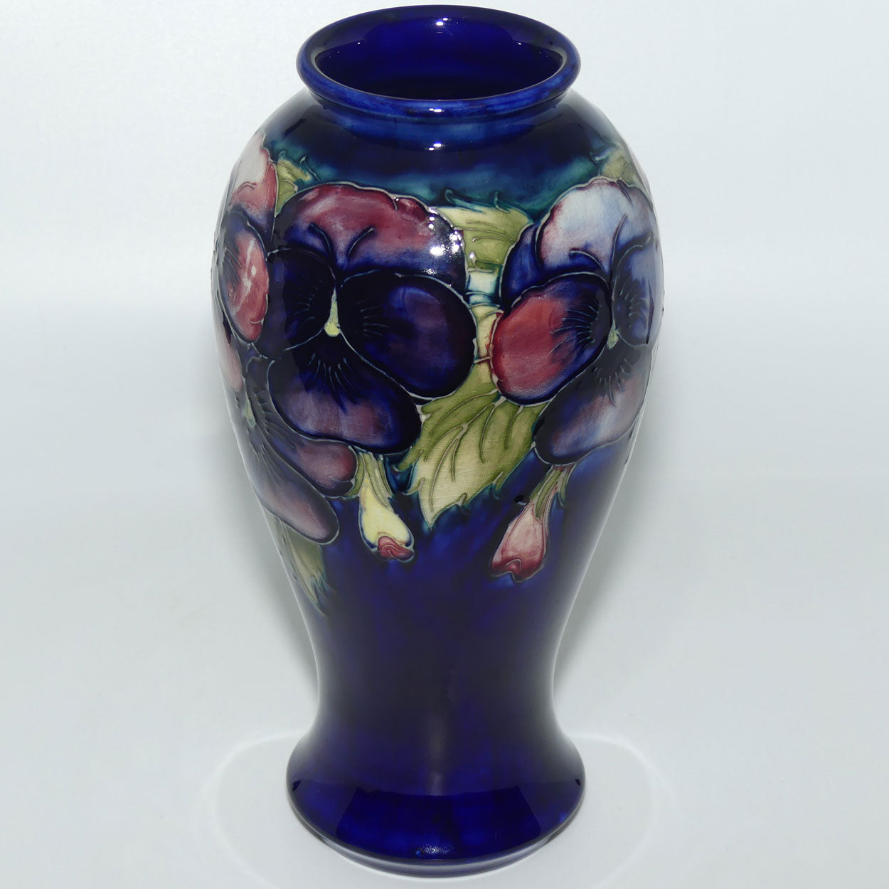 William Moorcroft Pansy tall bulbous vase