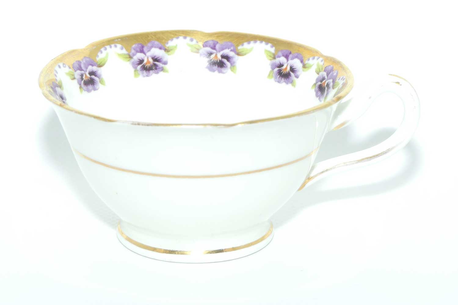 Jackson and Gosling Grosvenor China Pansy pattern trio