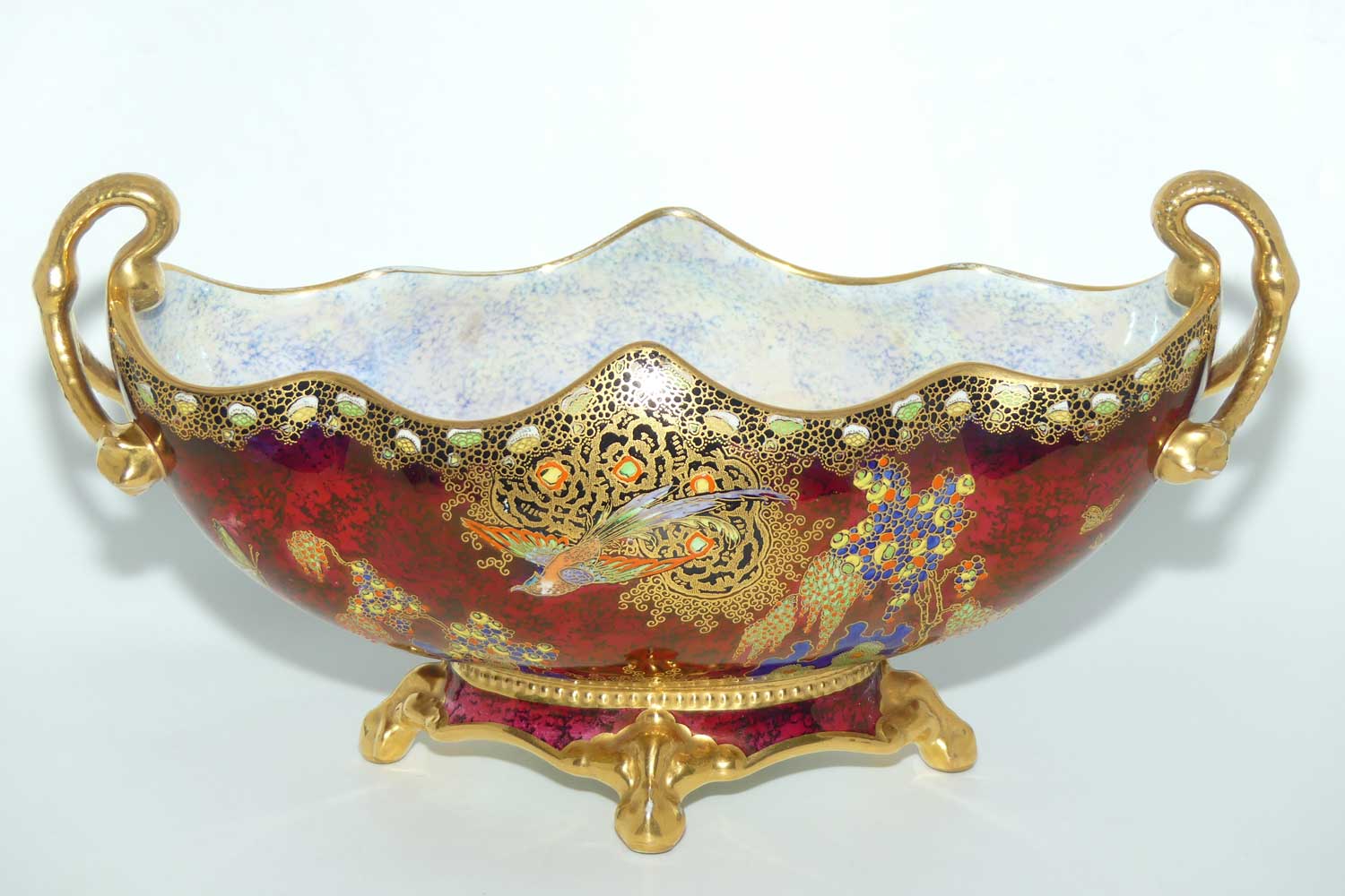 Carlton Ware Paradise Bird and Cloud gondola | Red Ground