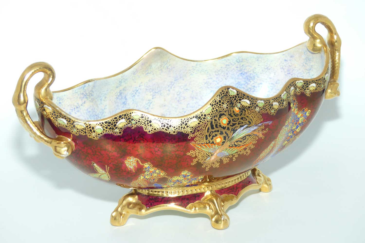 Carlton Ware Paradise Bird and Cloud gondola | Red Ground