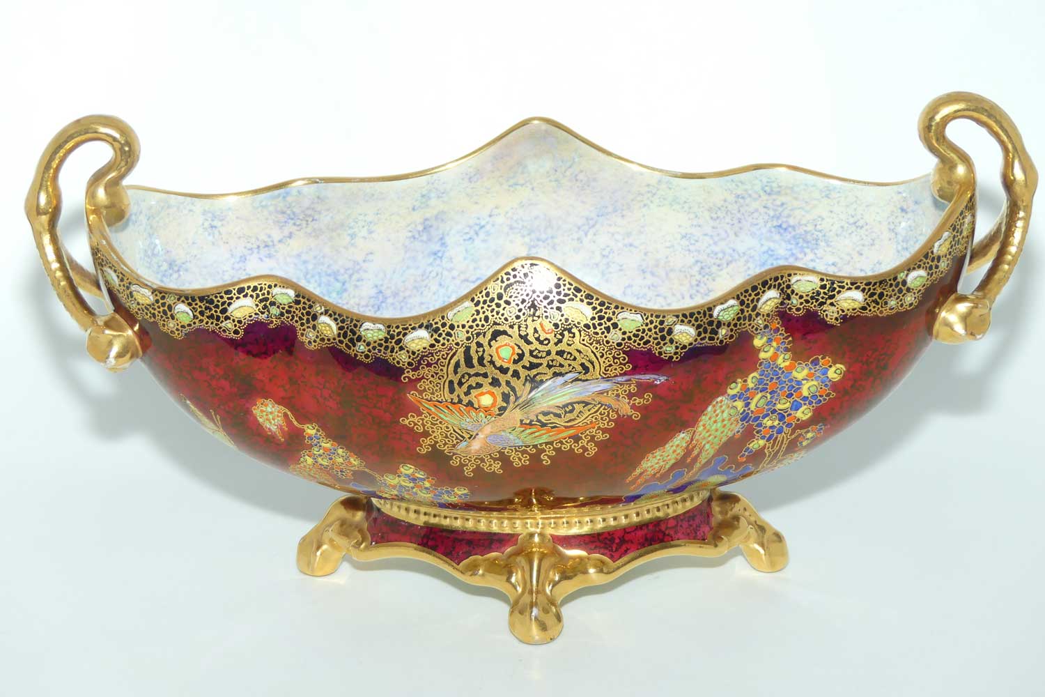 Carlton Ware Paradise Bird and Cloud gondola | Red Ground