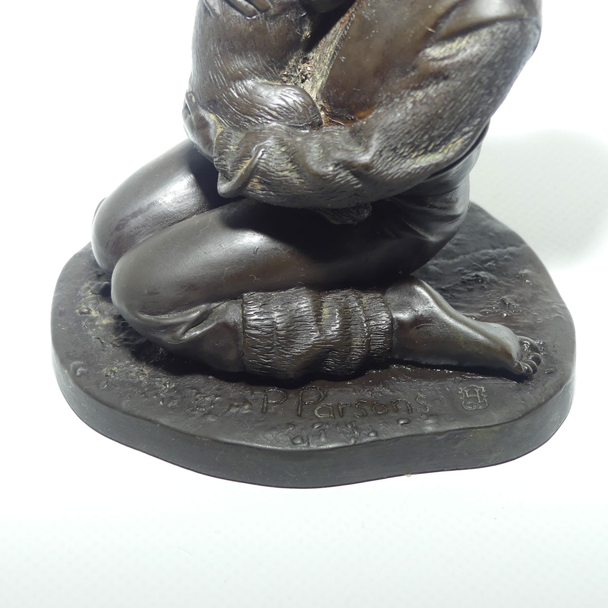 Heredities Cold Cast Bronze figure of a Girl with Puppy | Pauline Parsons