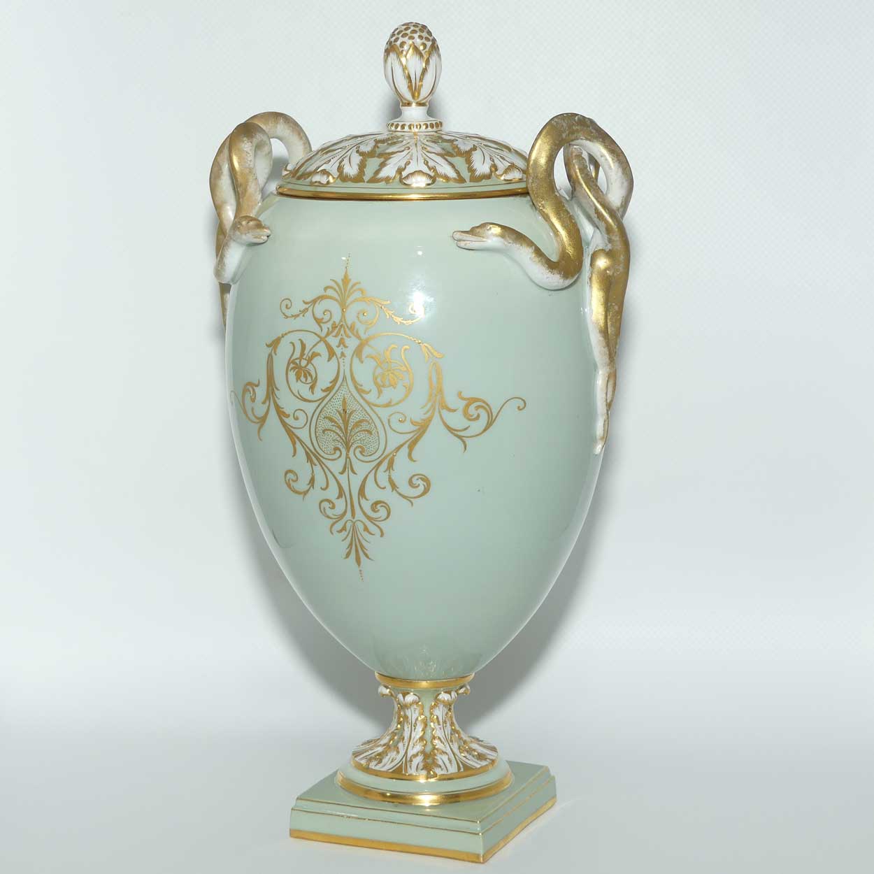 Meissen Pate sur Pate decoration Grecian maiden urn with serpentine handles