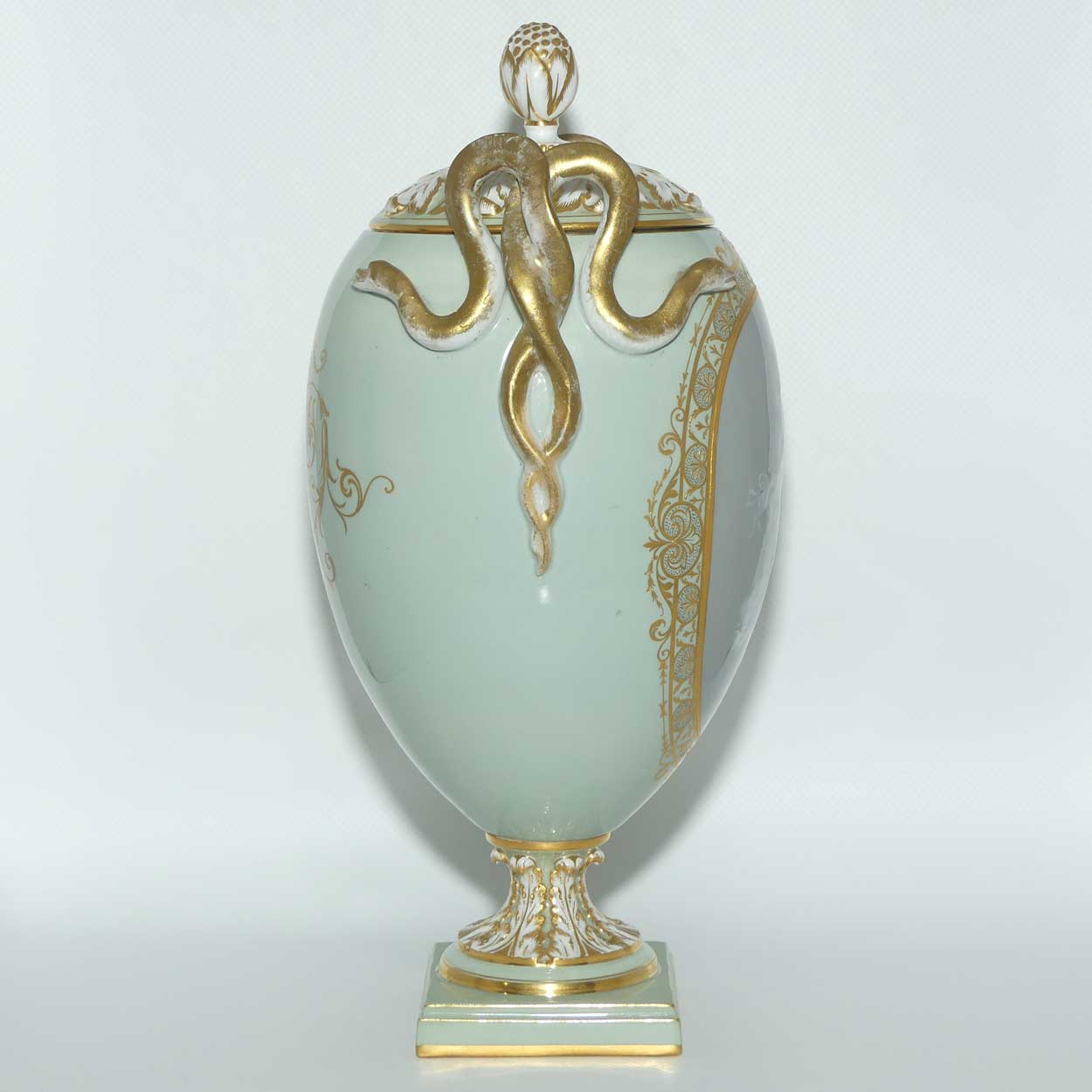 Meissen Pate sur Pate decoration Grecian maiden urn with serpentine handles