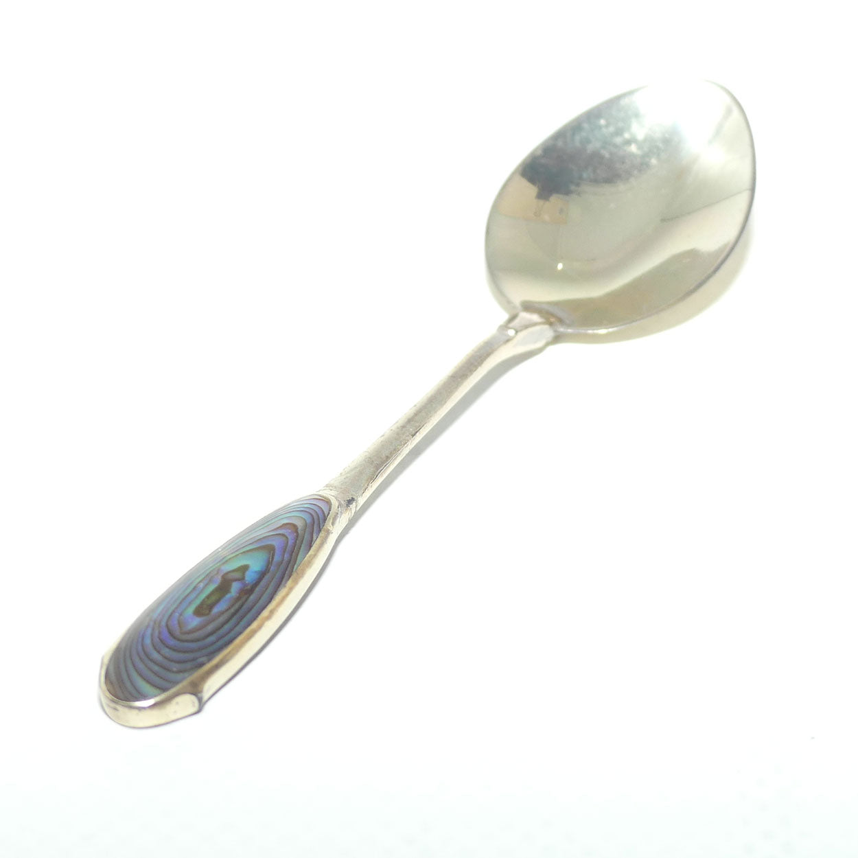 New Zealand Sterling Silver souvenir teaspoon | Paua Shell set handle