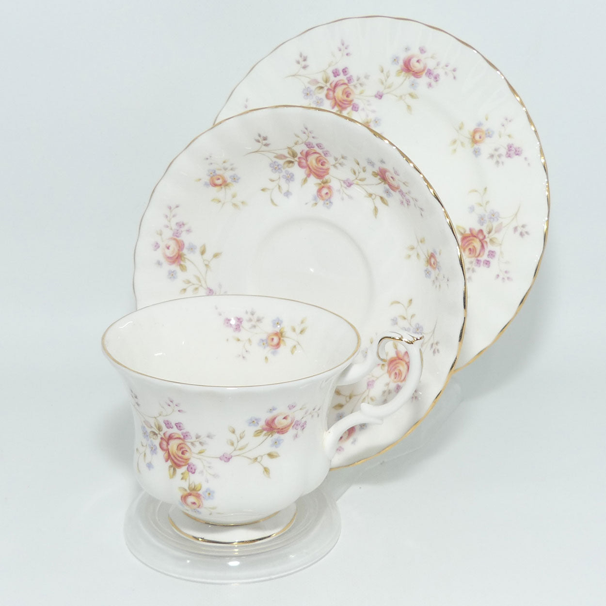 Royal Albert Bone China England Peach Rose trio