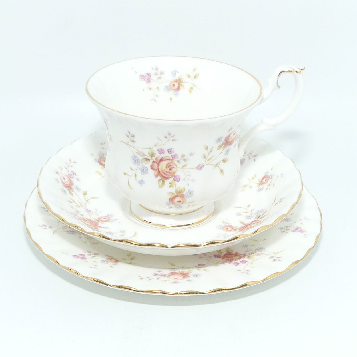 Royal Albert Bone China England Peach Rose trio