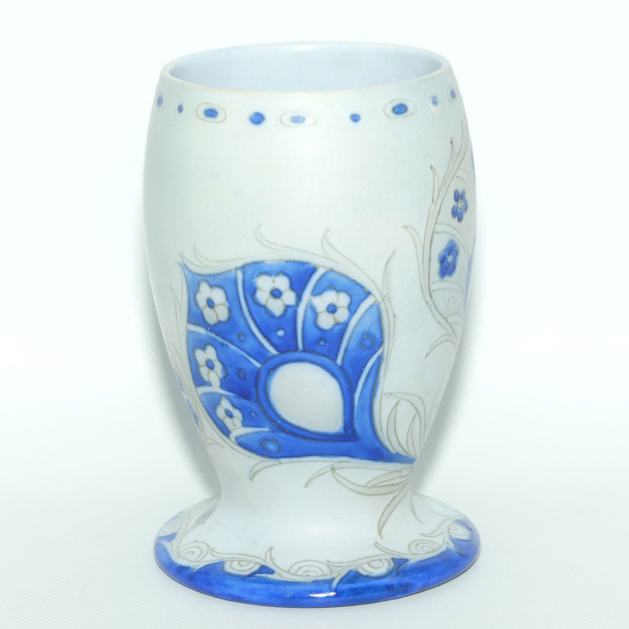 William Moorcroft Art Deco Peacock Feather vase | Salt Glaze