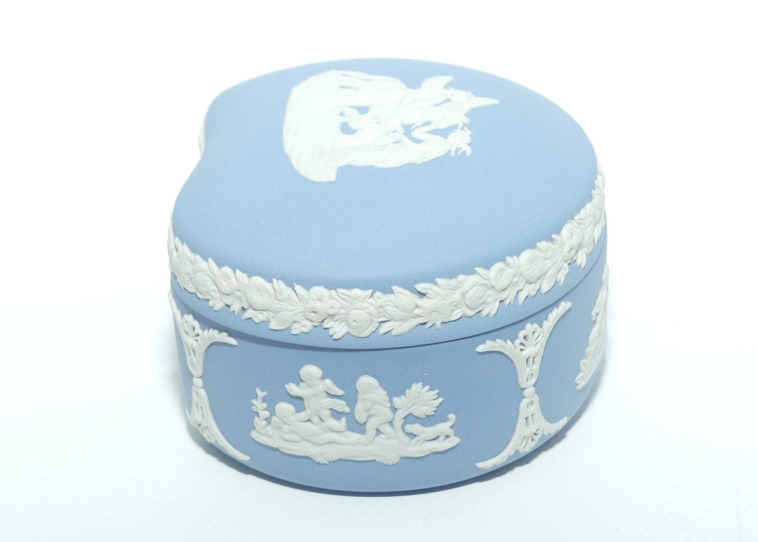 Wedgwood Jasper | White on Pale Blue | Maidens and Pegasus Bean Shape trinket