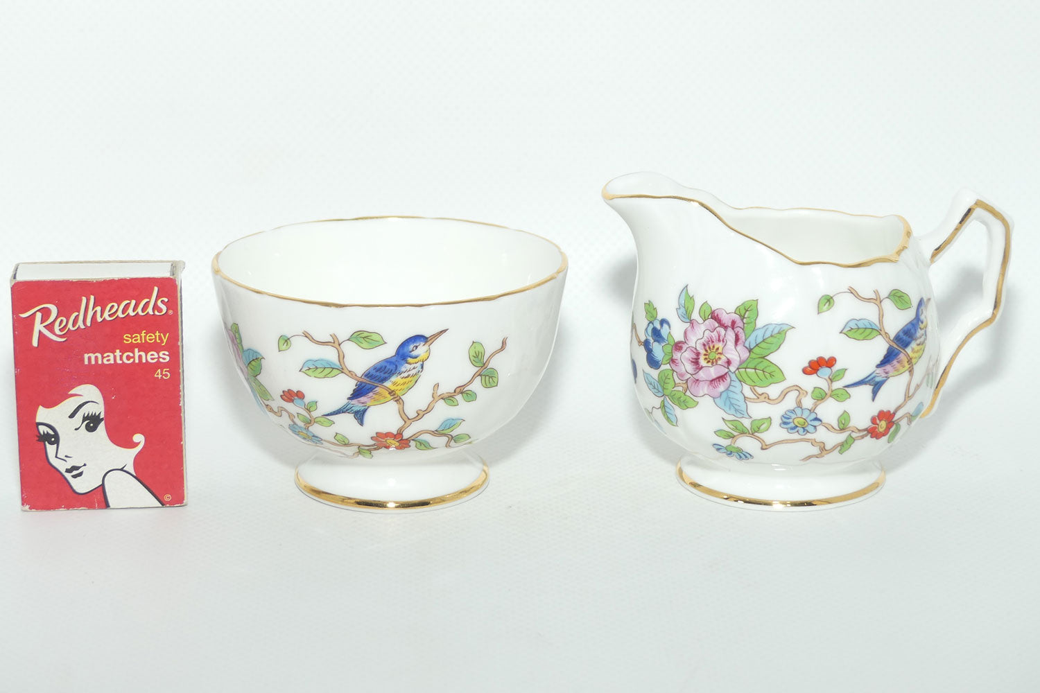 Aynsley Pembroke pattern milk jug and sugar bowl | small size