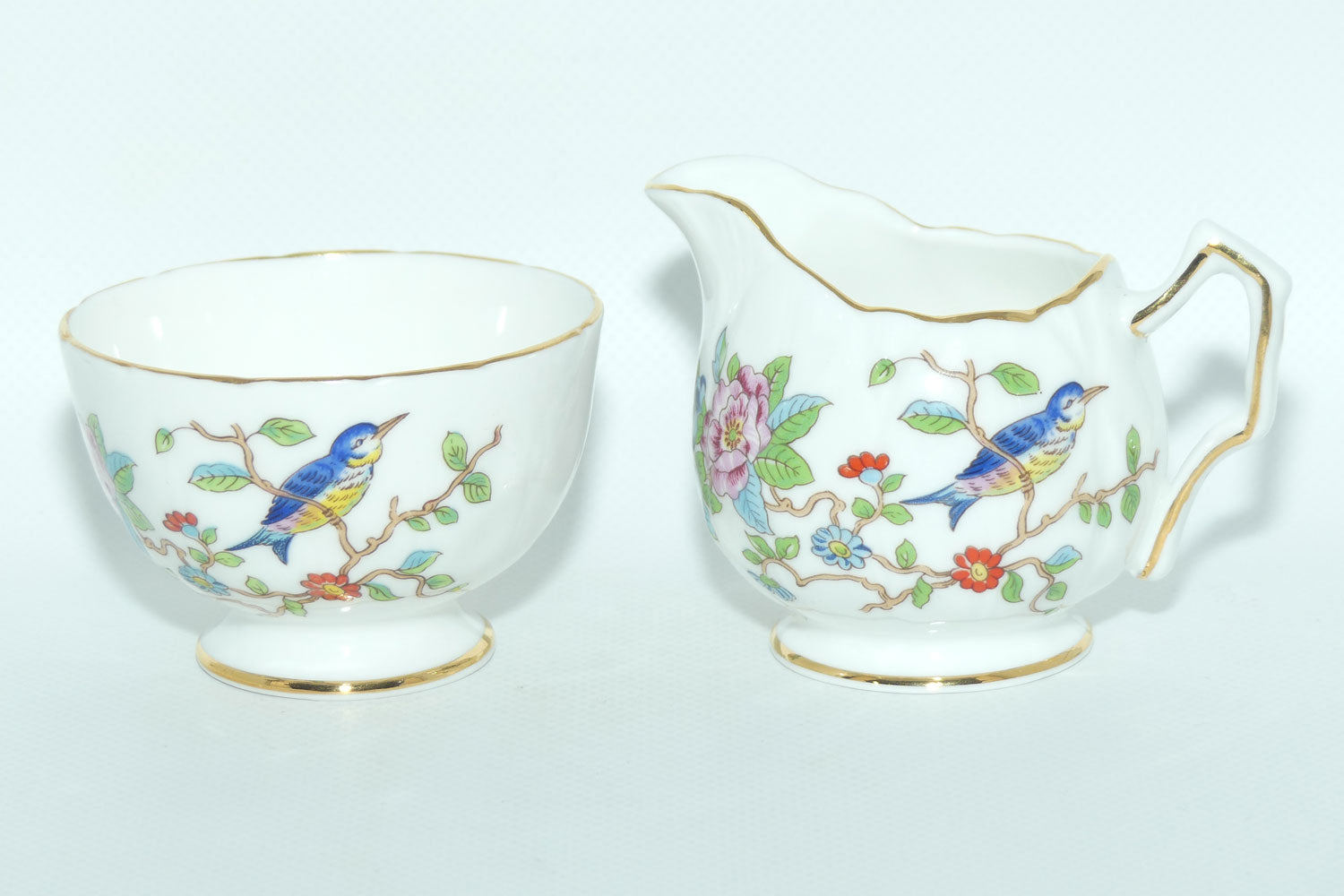 Aynsley Pembroke pattern milk jug and sugar bowl | small size