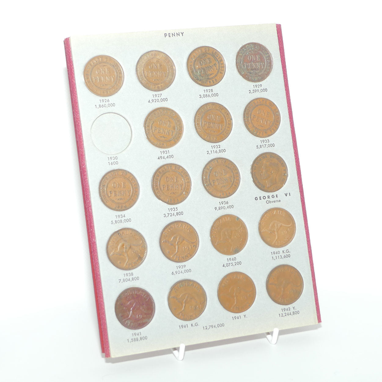 Hendo Australian Coin Album | Penny Set Complete but no 1930