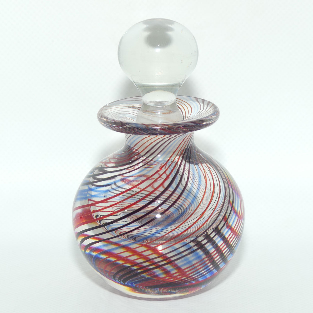 Murano Glass Swirl design Perfume bottle and Clear Glass stopper