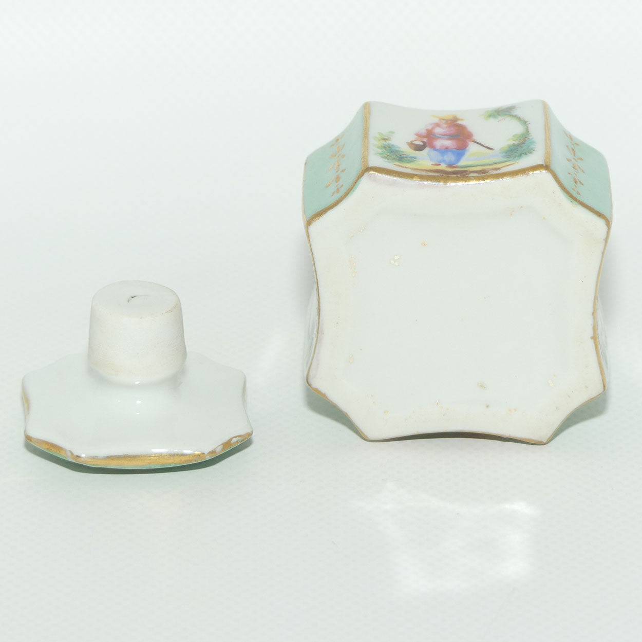 Antique 8 sided perfume bottle with oriental scenes | European style