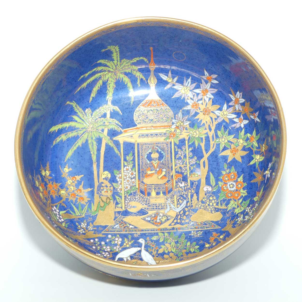 W & R Carlton Ware footed bowl | Persian on Blue ground