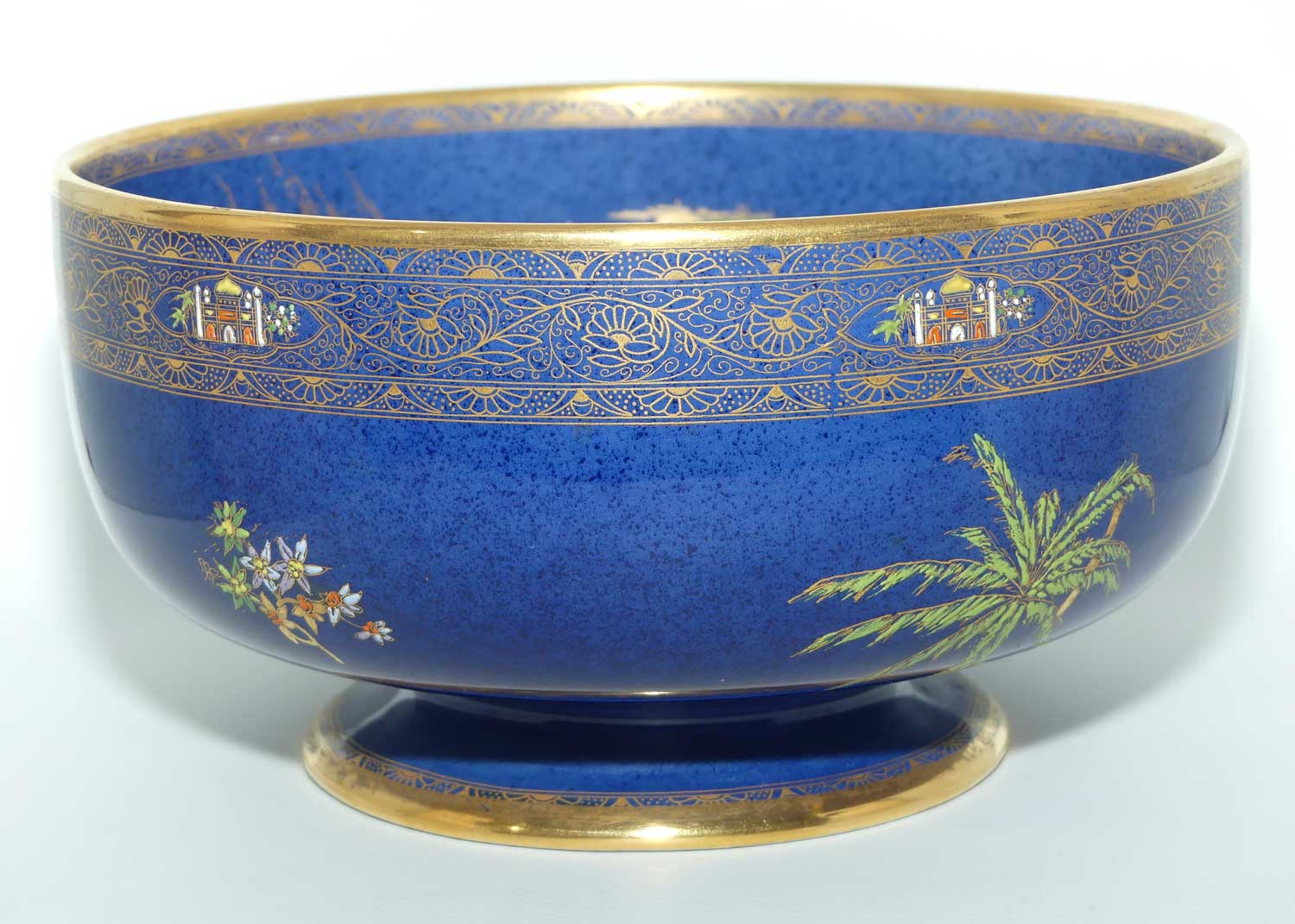 W & R Carlton Ware footed bowl | Persian on Blue ground