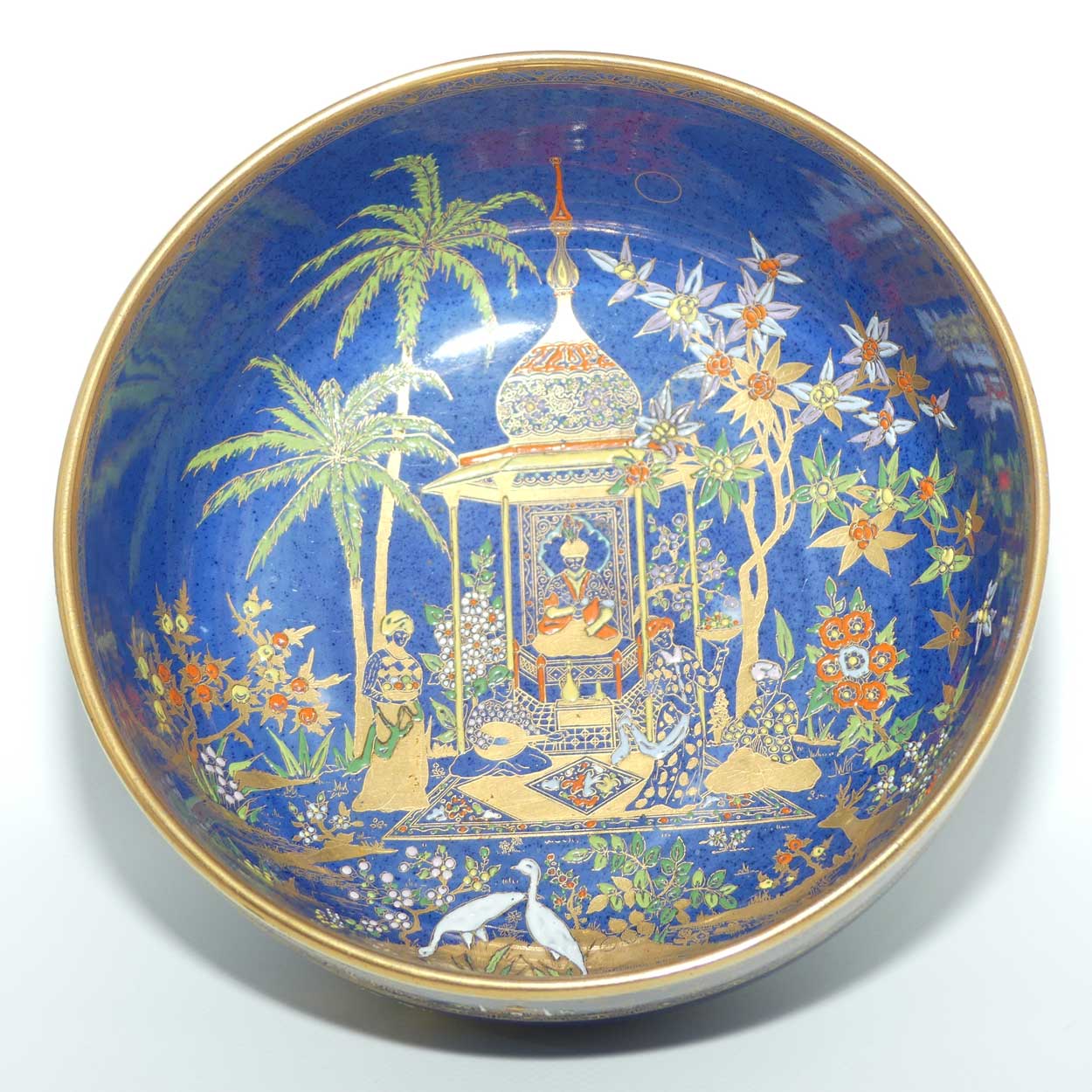 W & R Carlton Ware footed bowl | Persian on Blue ground