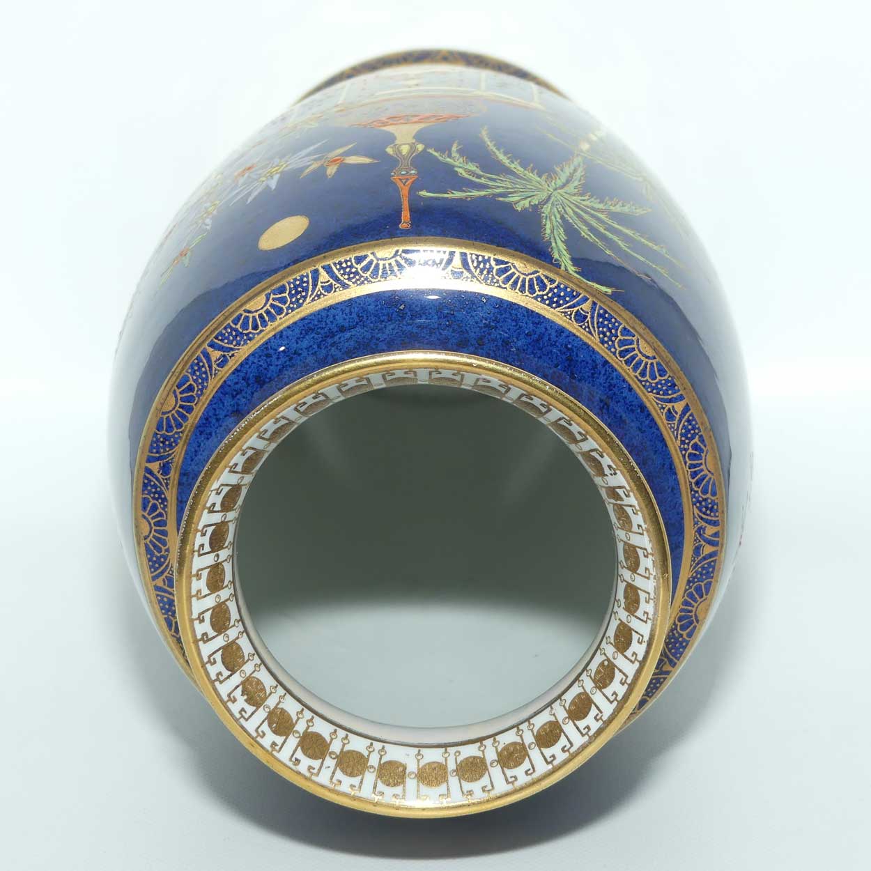 W & R Carlton Ware Persian pattern on Dark Blue vase | 26cm