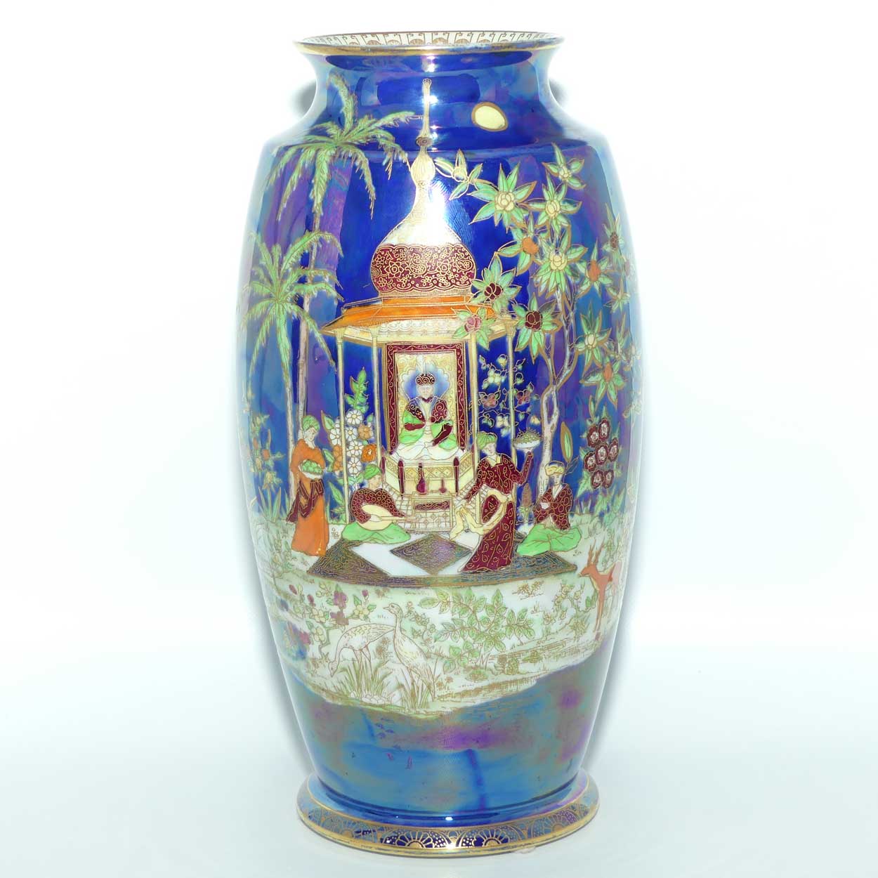 W & R Carlton Ware Persian pattern on Lustre Blue vase | #2 | 26cm