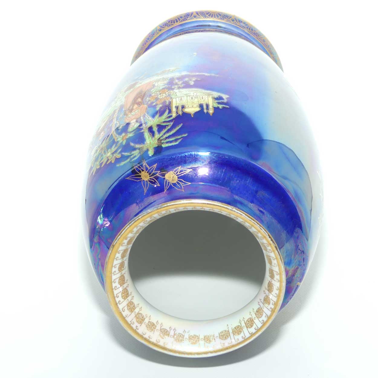 W & R Carlton Ware Persian pattern on Lustre Blue vase | #2 | 26cm