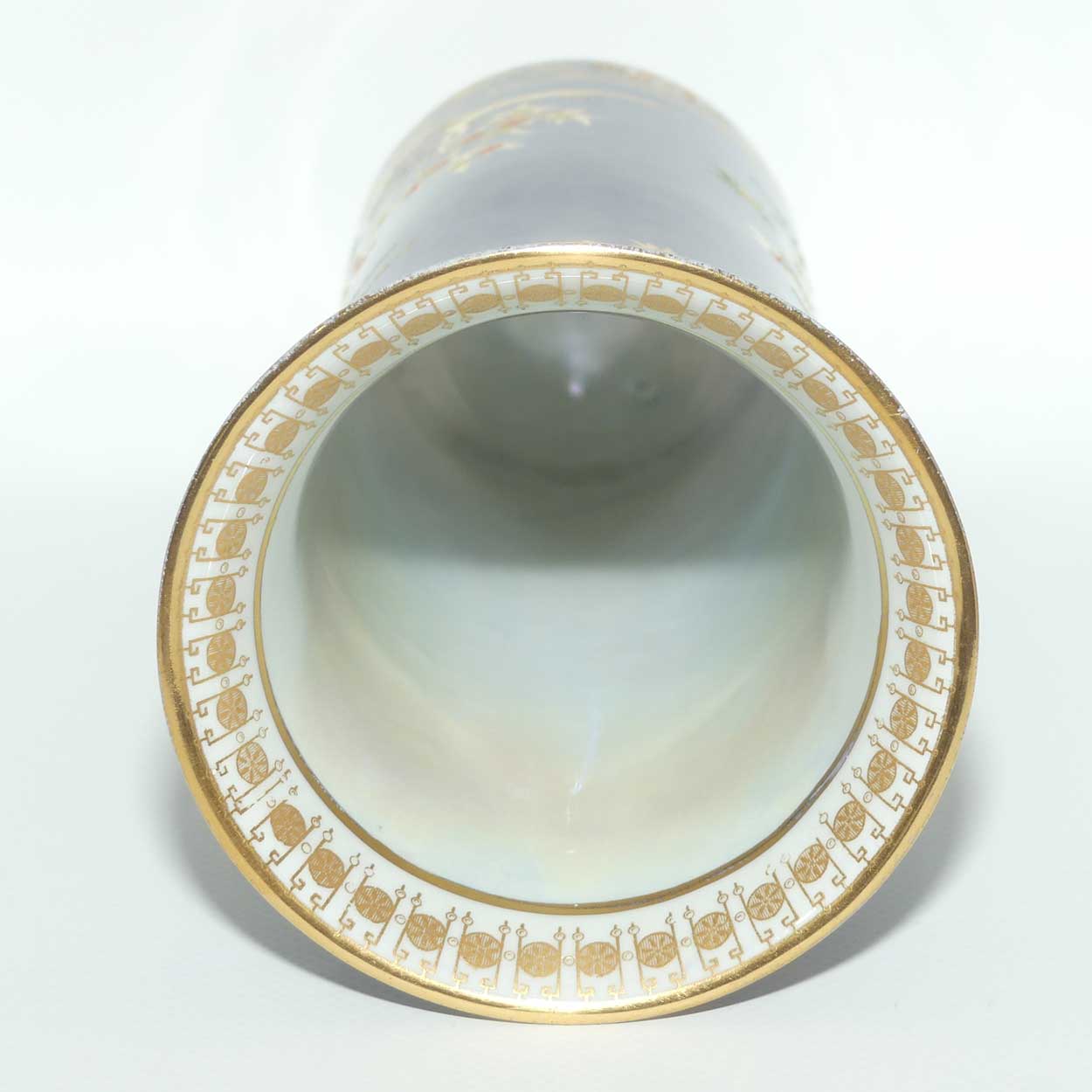 W & R Carlton Ware Persian pattern on Dark Blue trumpet vase | 21cm