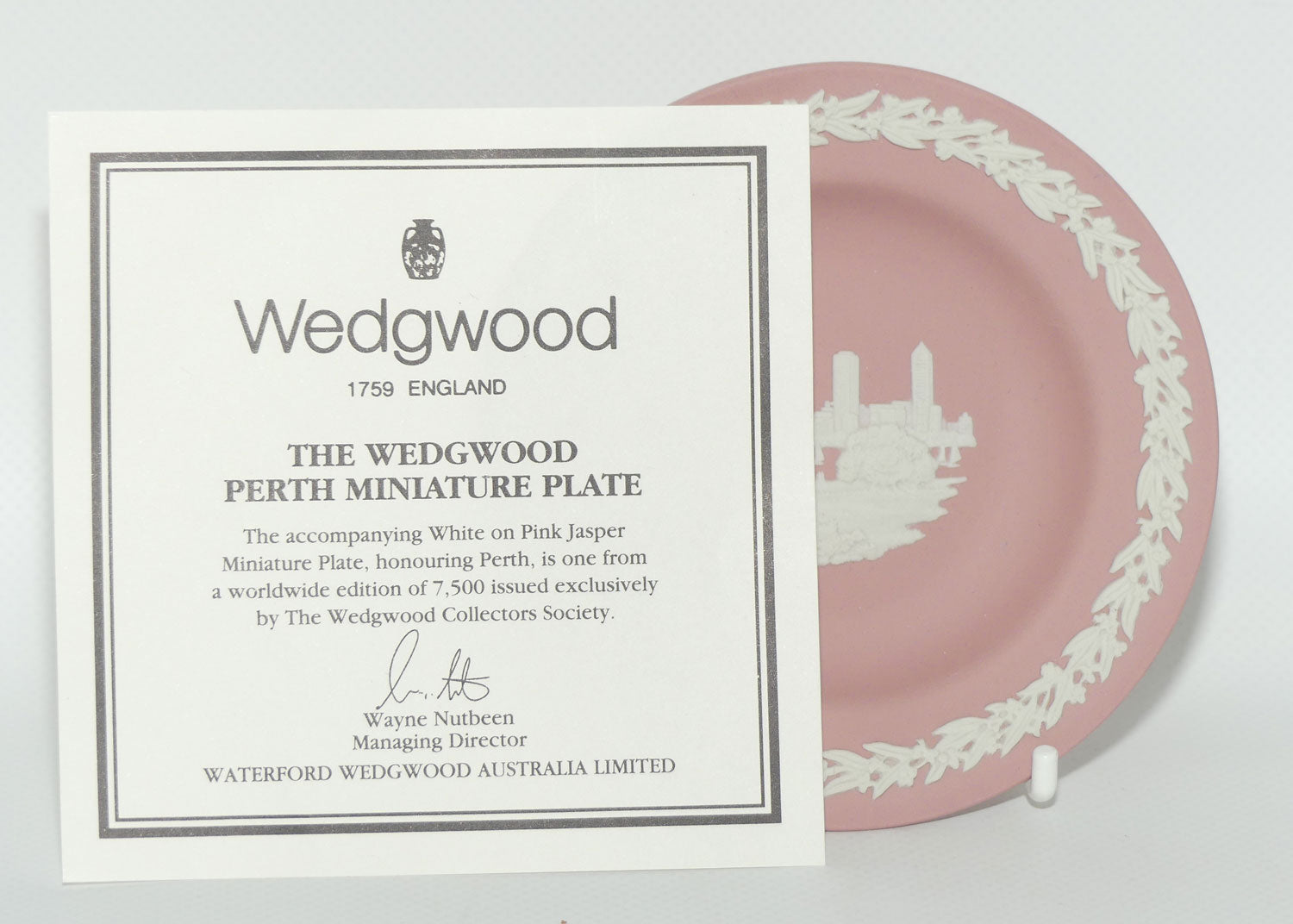 Wedgwood Jasper | Australian Capital City | Perth | Miniature Plate | Boxed + Cert